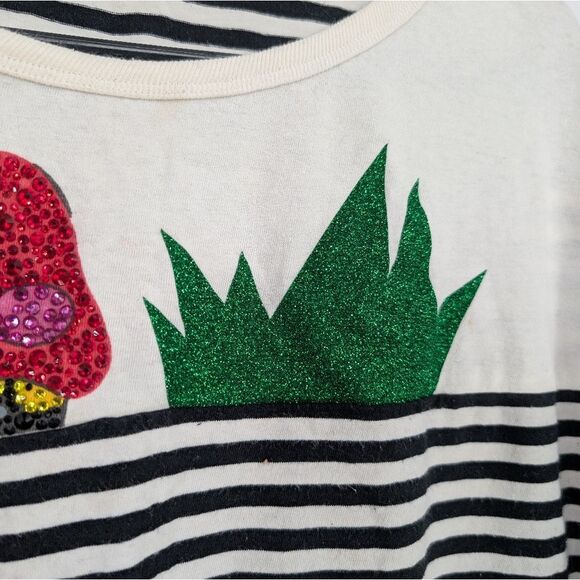 Marc Jacobs Black and White Striped Top with Colorful Embellishments - Picture 6 of 6